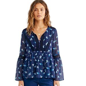 Daniel Rainn Blouse Size Large Long Sleeve Bell Peasant Bohomenia Bohowestern